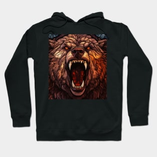 Druid Grizzly Bear Form Stained Glass Werebear Hoodie